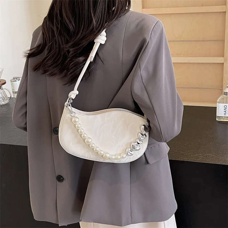 DCLOUD PU Crossbody Bag Shoulder Bag Medium Size Women's White Box/Pink Box-6