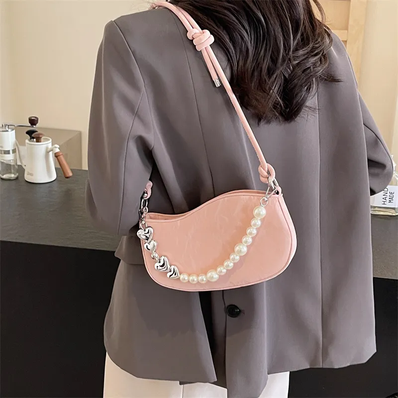DCLOUD PU Crossbody Bag Shoulder Bag Medium Size Women's White Box/Pink Box-10