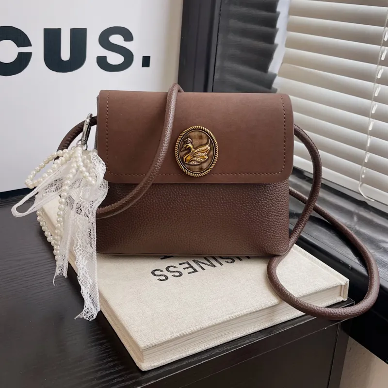 DCLOUD Pu Shoulder Bag, Crossbody Bag Regular Women's Black/Coffee-6