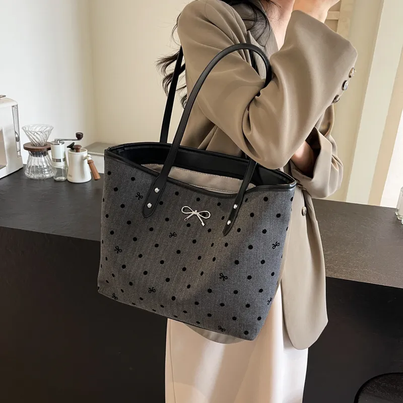 CMLZIUA Fabric Shoulder Bag Regular Women's Bowknot/Stars/Polka Dot/Heart-8