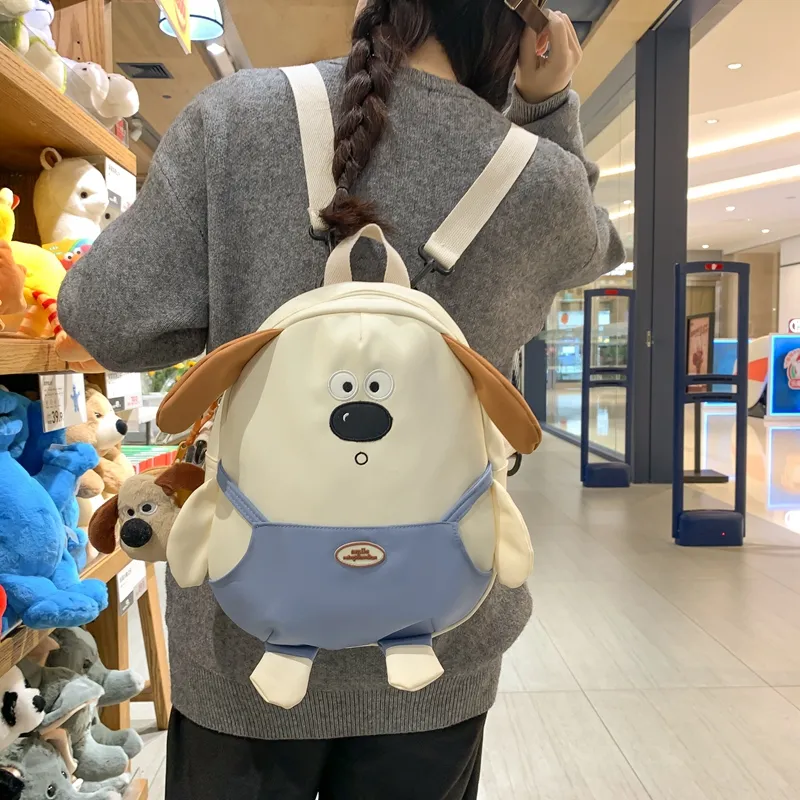 DCLOUD Nylon Crossbody Backpack Unisex White/Khaki-3