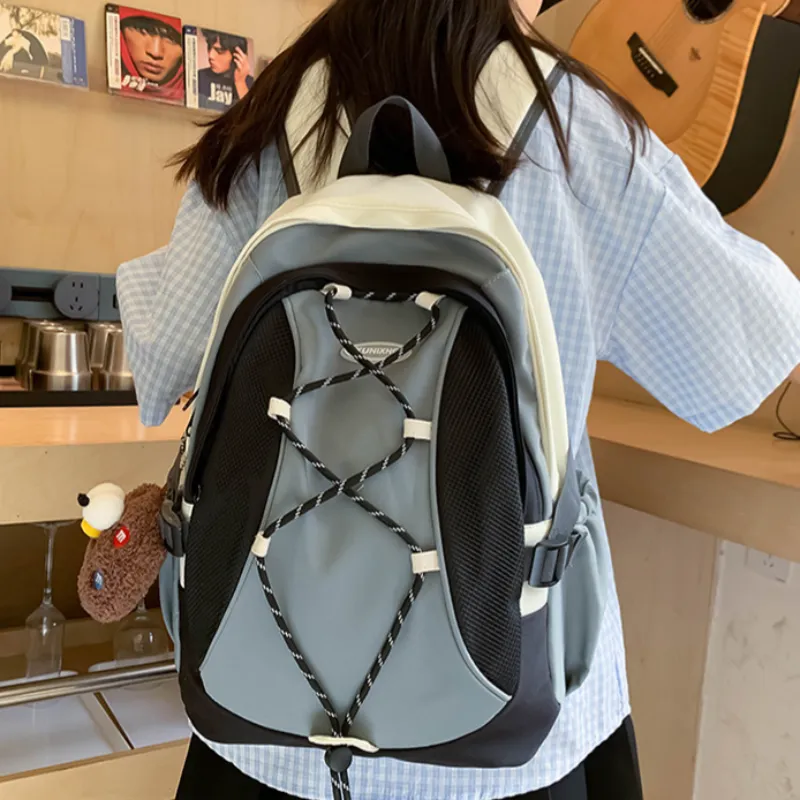 DCLOUD Nylon Backpack Regular Unisex Purple/Black Solid/White-5