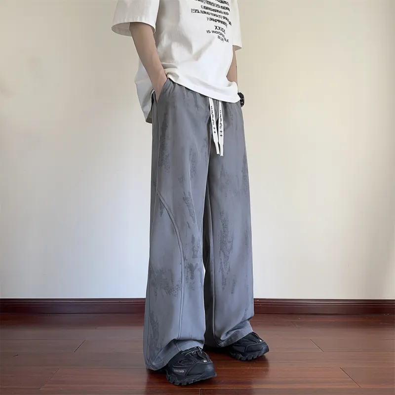 BENGEN Casual Pants Unisex Gray-1