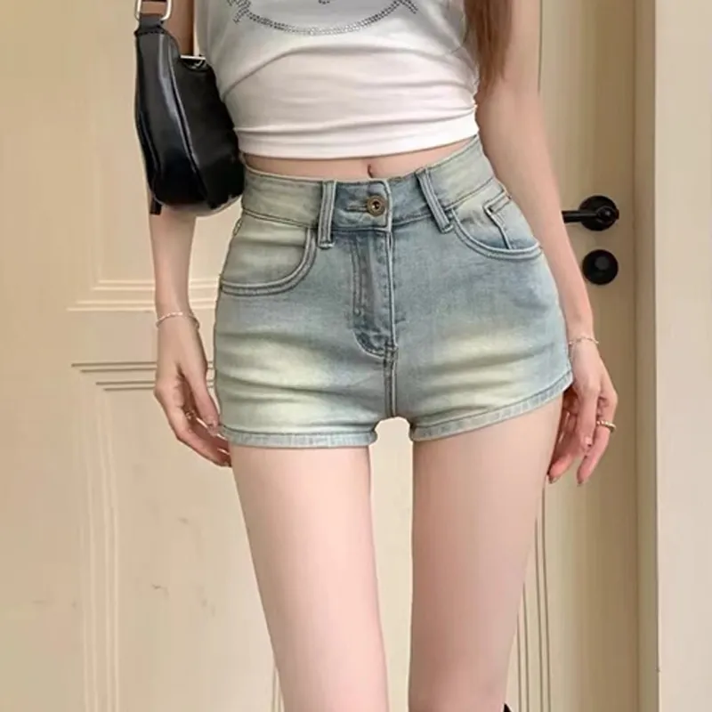 BENGEN Denim Shorts Women's Blue-1