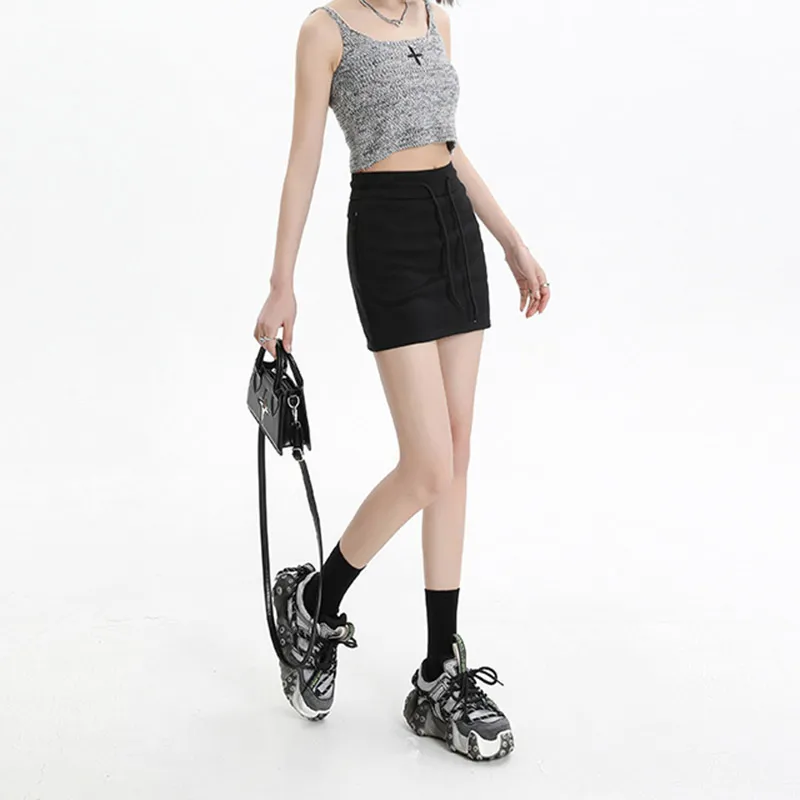 BENGEN Sweet And Spicy Drawstring Sports Casual Short Skirts Women's-13