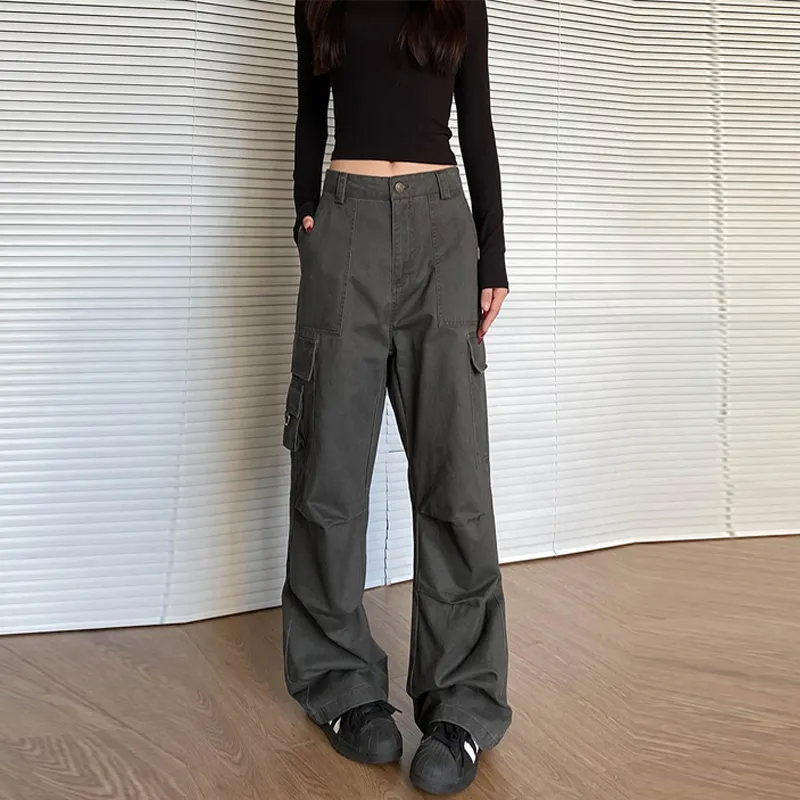 BENGEN Casual Pants Women's Gray-5