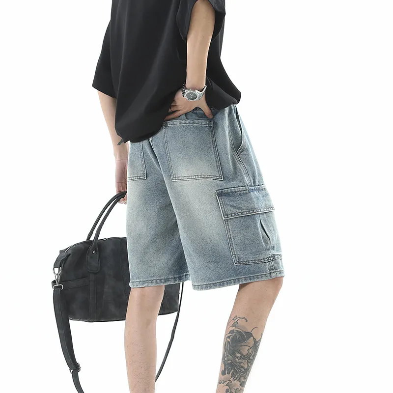 BENGEN Denim Shorts Unisex-3