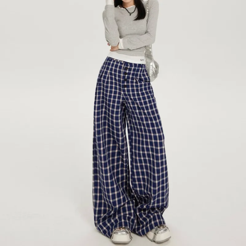 BENGEN Casual Pants Women's Blue-8