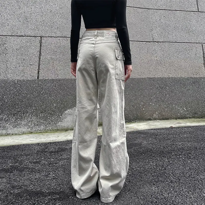 BENGEN Casual Pants Unisex Apricot-1