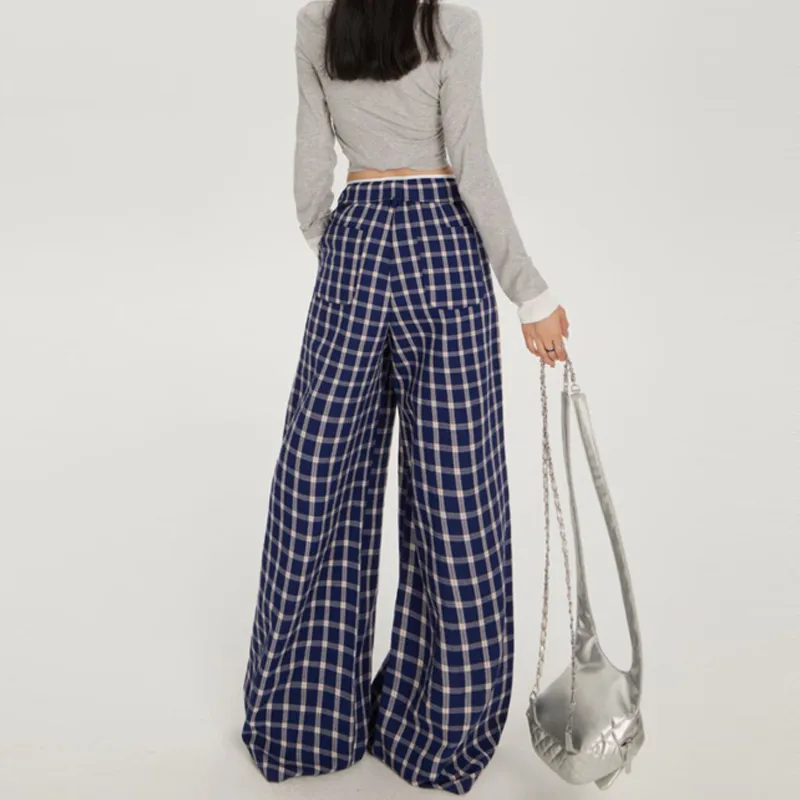 BENGEN Casual Pants Women's Blue-1
