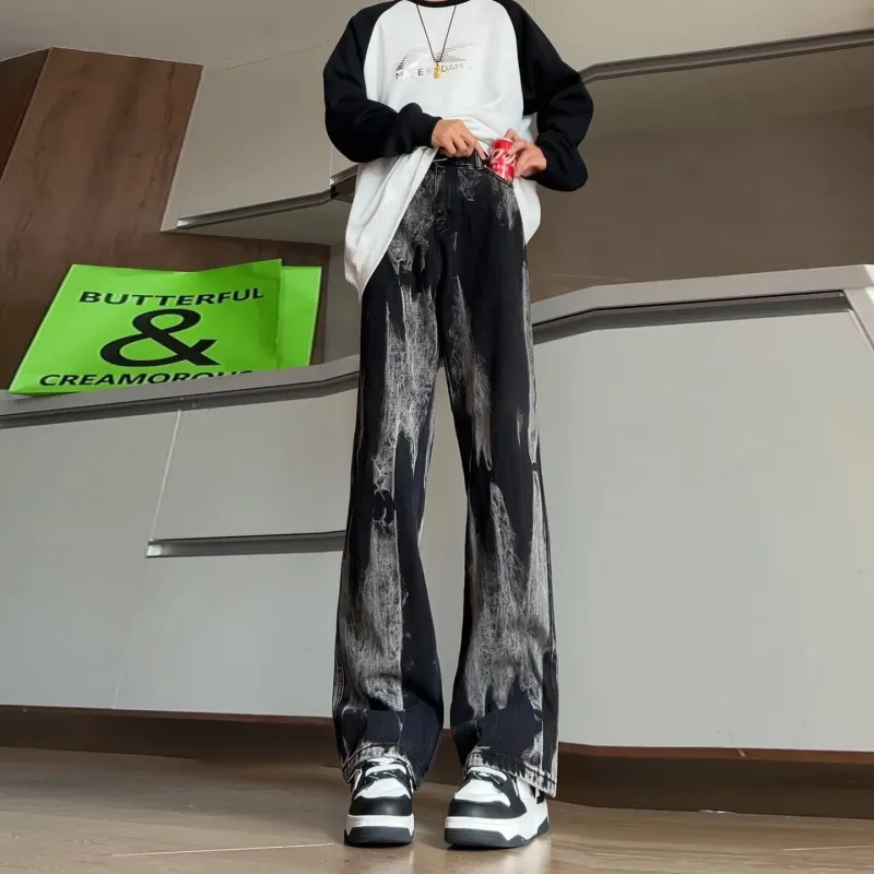 BENGEN Jeans Unisex Black Gray Color-4