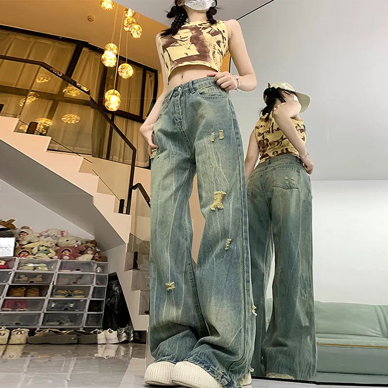 BENGEN Jeans Women's Vintage Blue-4