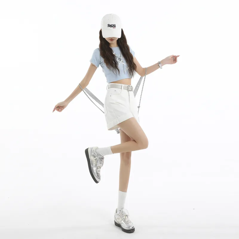 BENGEN Denim Shorts Women's-3