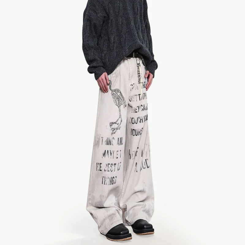 BENGEN Jeans Unisex White-3