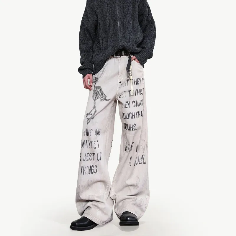 BENGEN Jeans Unisex White-1