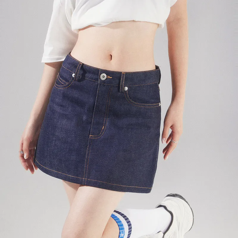 BENGEN Denim Short Skirts Women's-4