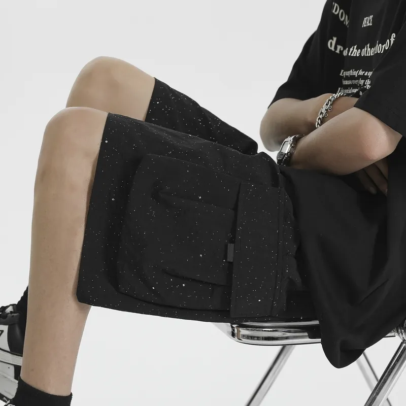 BENGEN Casual Shorts Men's Black-3