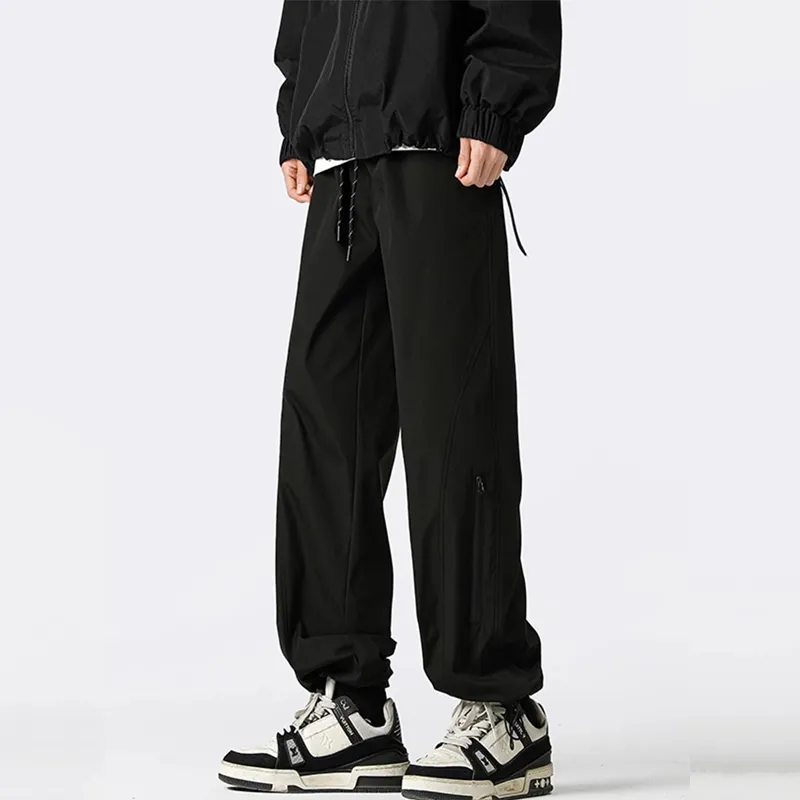 BENGEN Casual Pants Unisex Black-5