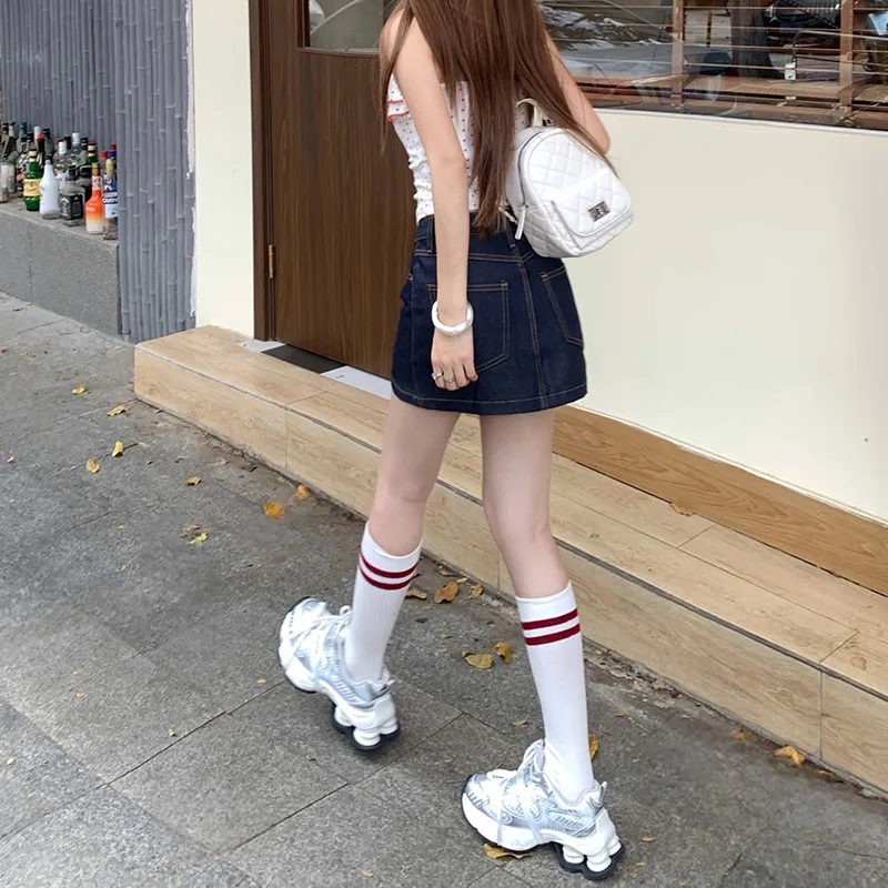 BENGEN Denim Short Skirts Women's-1