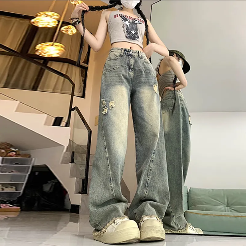 BENGEN Jeans Women's Yellow Mud Pants-4