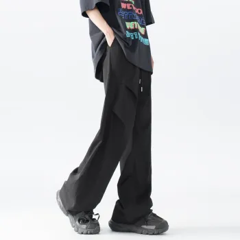 BENGEN Casual Pants Unisex Black