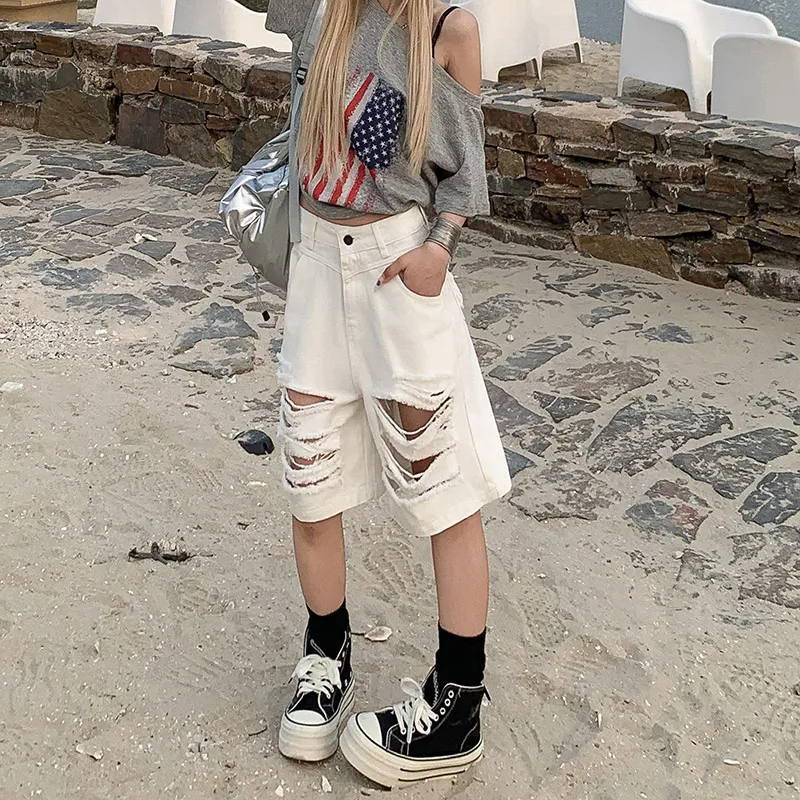 BENGEN Denim Shorts Women's-5