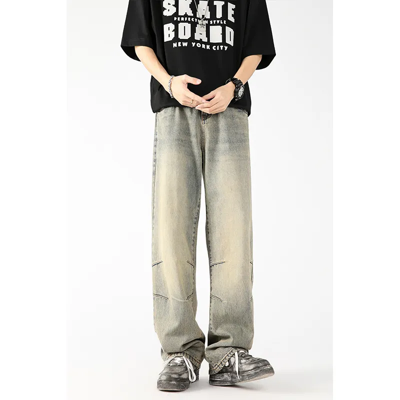 BENGEN Jeans Unisex Yellow Mud-2