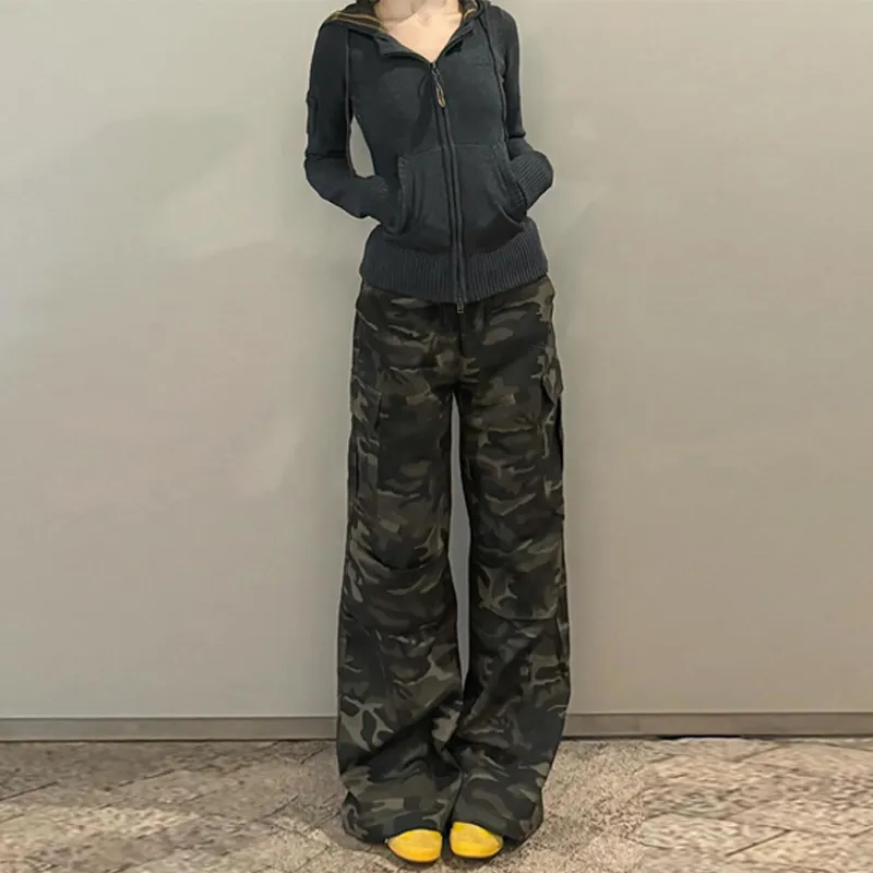 BENGEN Jeans Unisex Green Camouflage-1