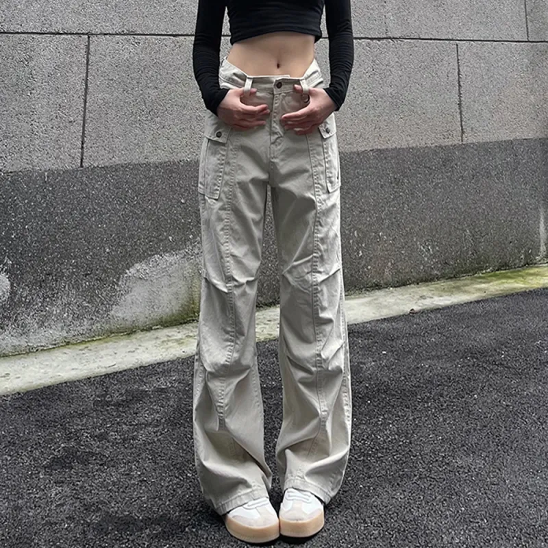 BENGEN Casual Pants Unisex Apricot-2