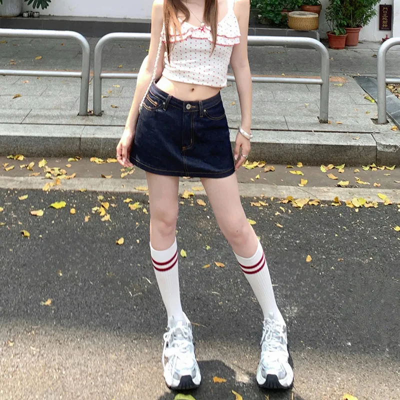 BENGEN Denim Short Skirts Women's-2
