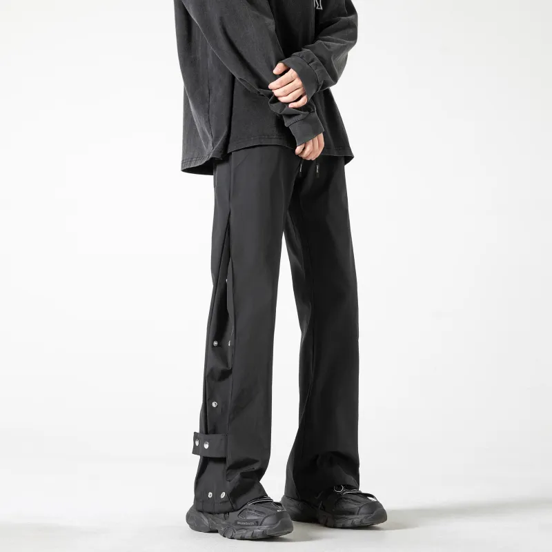 BENGEN Casual Pants Unisex Black-1