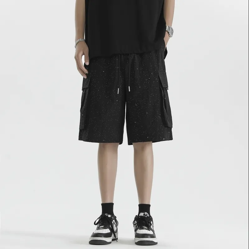 BENGEN Casual Shorts Men's Black-2