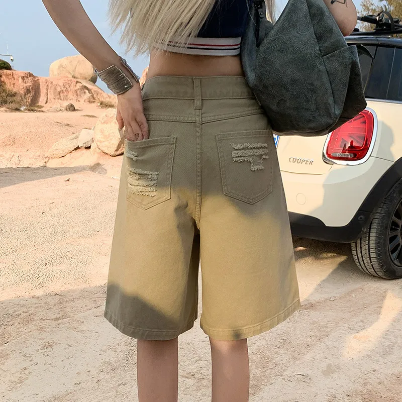 BENGEN Denim Shorts Women's-13
