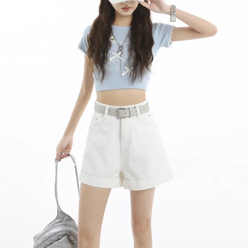 BENGEN Denim Shorts Women's-4