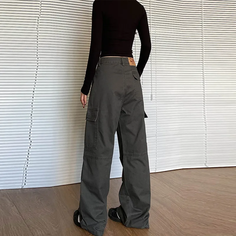 BENGEN Casual Pants Women's Gray-2