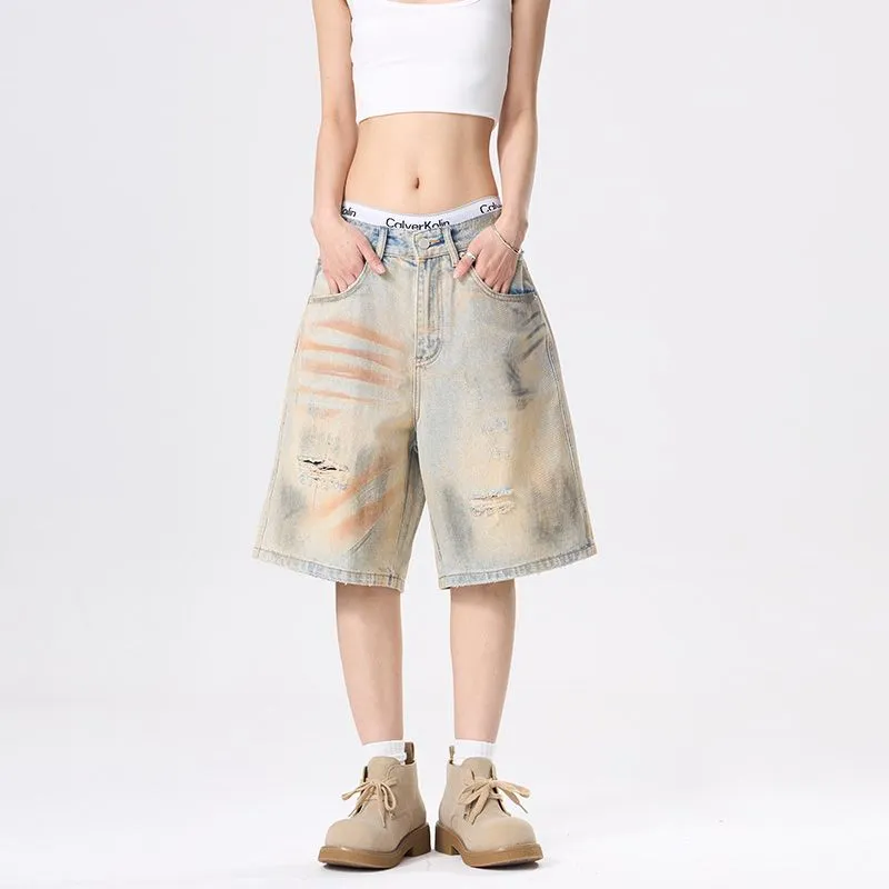 BENGEN Denim Shorts Unisex Light Blue-1