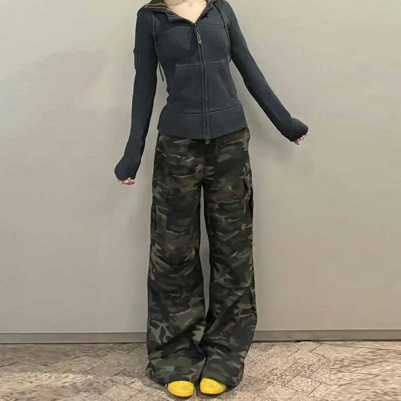 BENGEN Jeans Unisex Green Camouflage-3