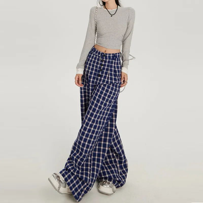 BENGEN Casual Pants Women's Blue-5