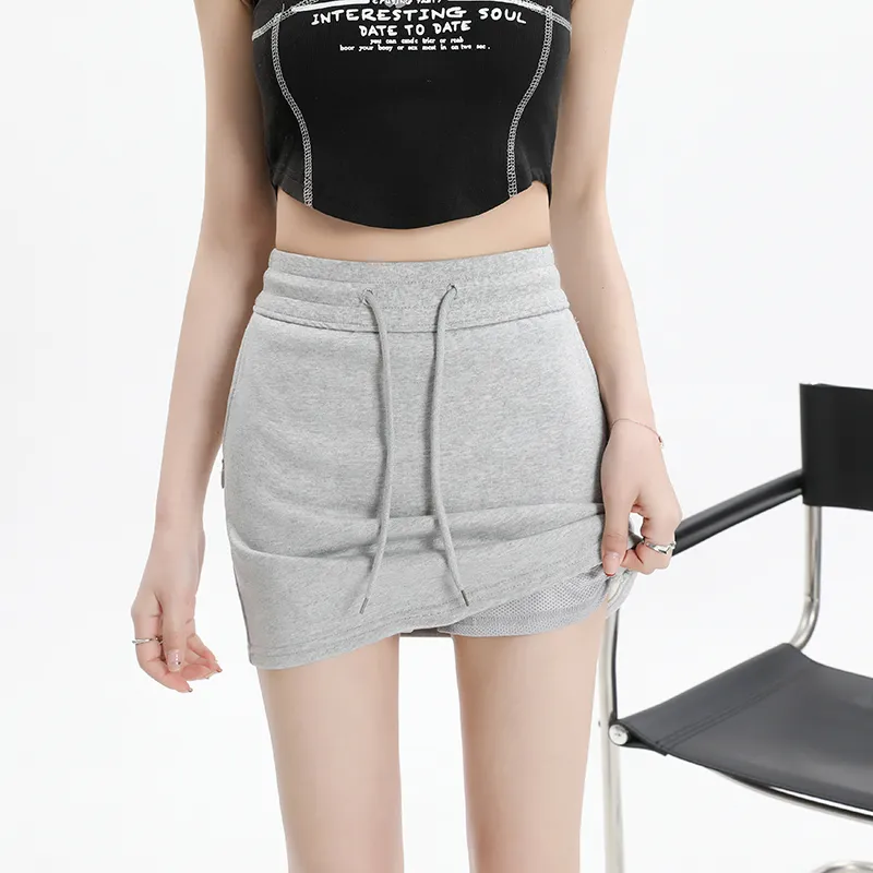 BENGEN Sweet And Spicy Drawstring Sports Casual Short Skirts Women's-5