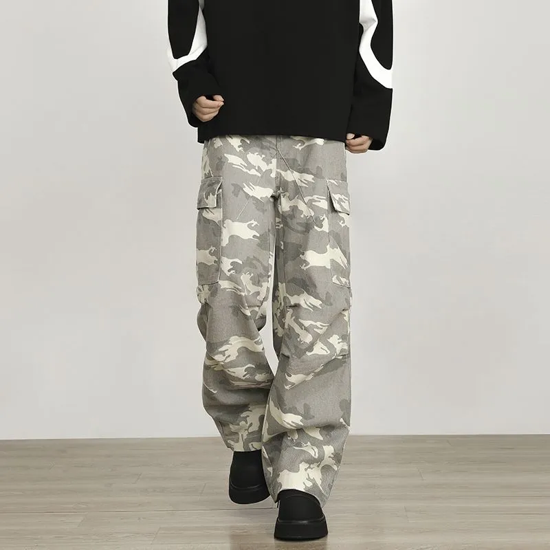 BENGEN Jeans Unisex Camouflage Apricot-4