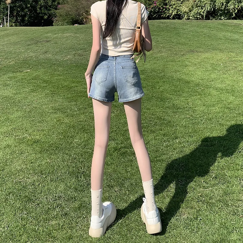 BENGEN Denim Shorts Women's-19