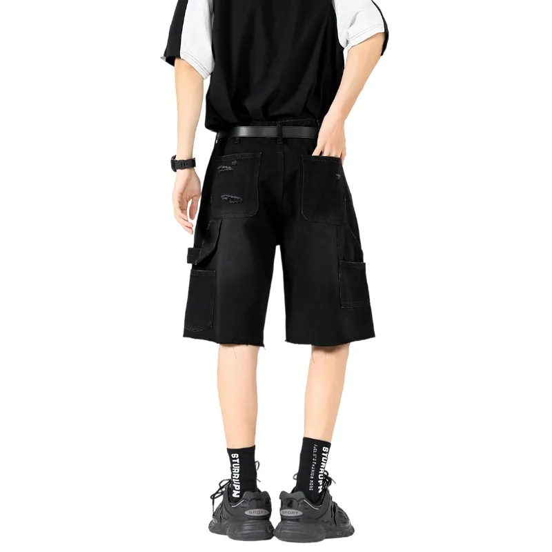 BENGEN Denim Shorts Unisex-5