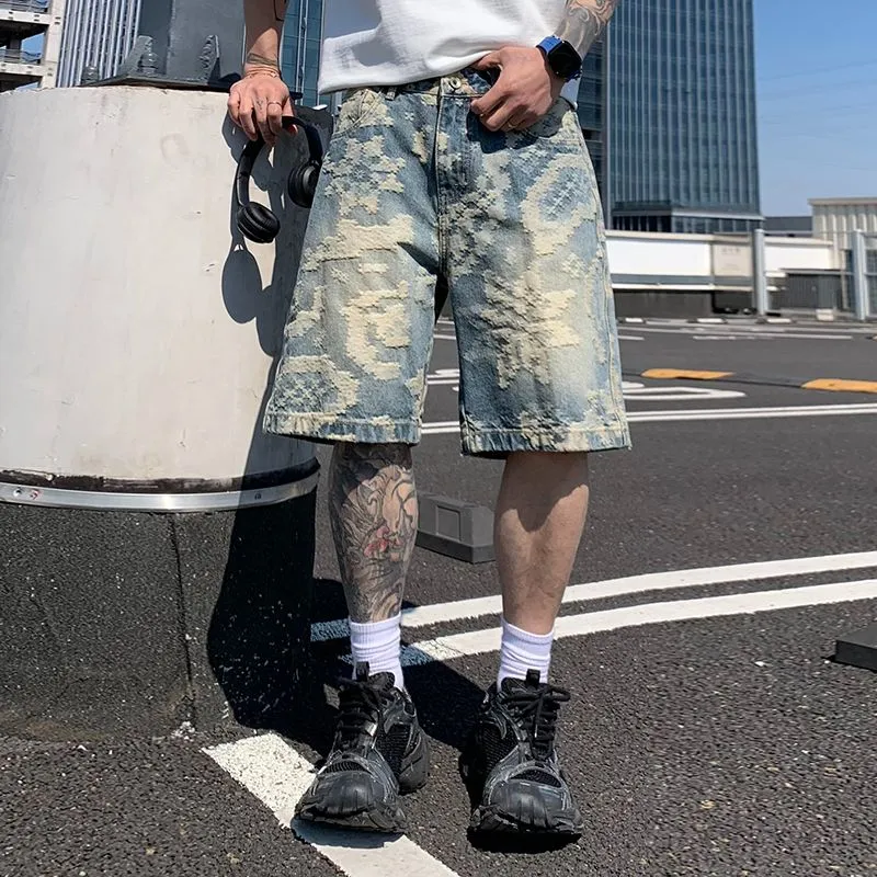 BENGEN Denim Shorts Unisex Blue-1