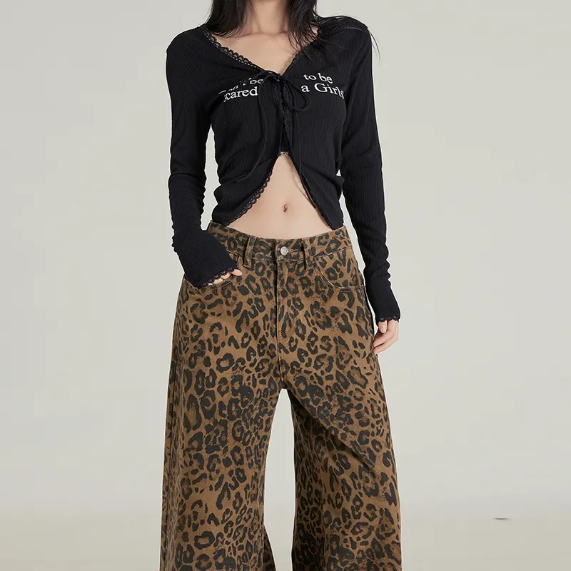 BENGEN Jeans Women's Leopard Print-3