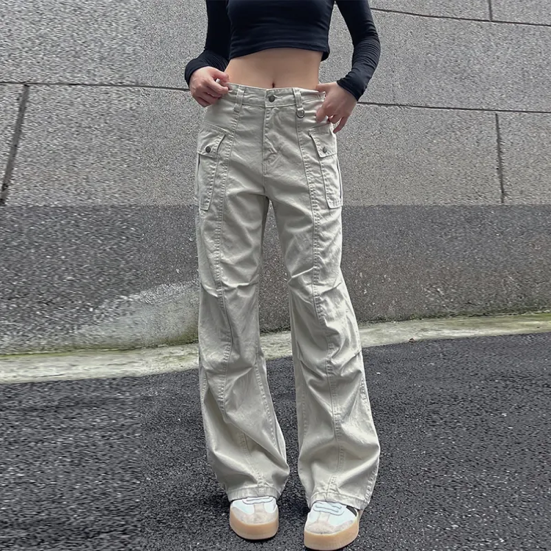 BENGEN Casual Pants Unisex Apricot-3