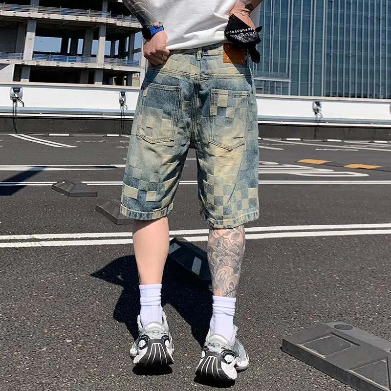 BENGEN Denim Shorts Unisex Blue-4