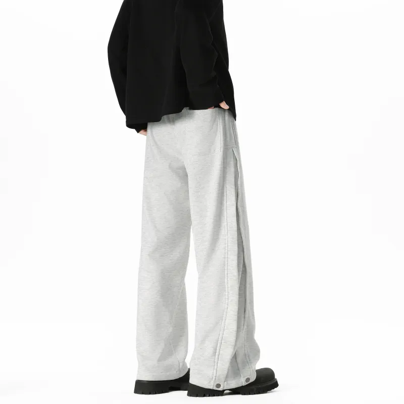 BENGEN Casual Pants Unisex White Heather Gray-2