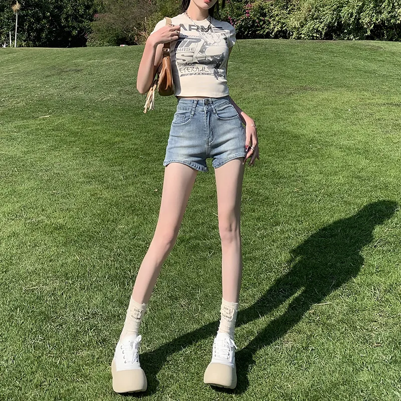 BENGEN Denim Shorts Women's-18