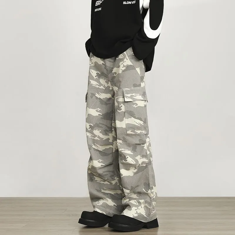 BENGEN Jeans Unisex Camouflage Apricot-1