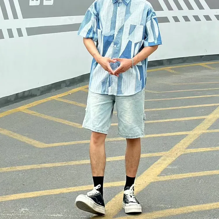 BENGEN Denim Shorts Unisex-8